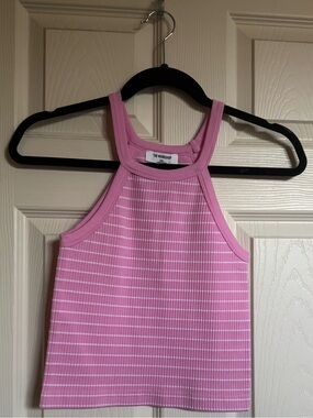 NWT The Workshop Pink Ribbed Halter Crop Tank, Various Sizes